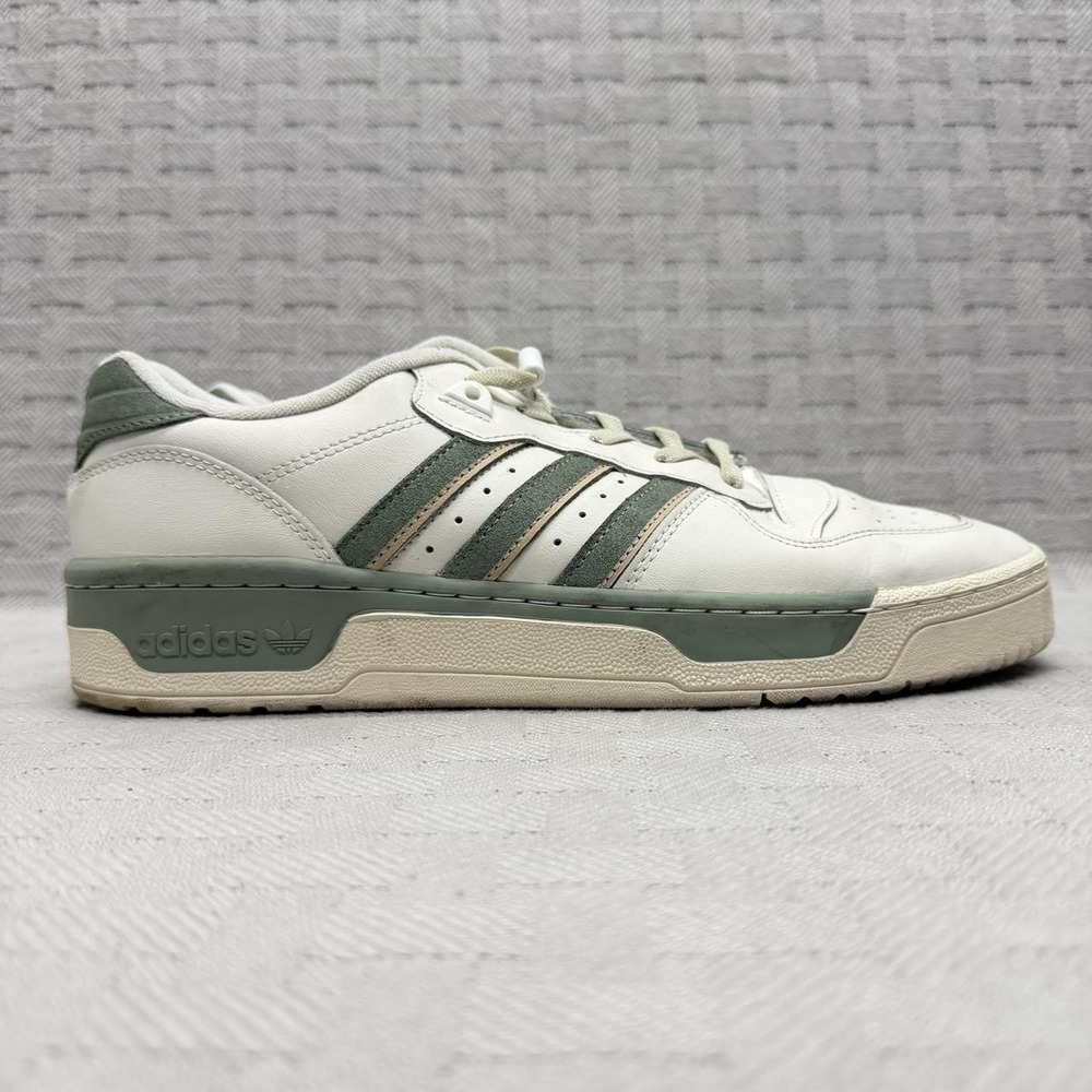 Adidas Rivalry Low Shoes Mens Size 11.5 White Stripes Leather IG6309